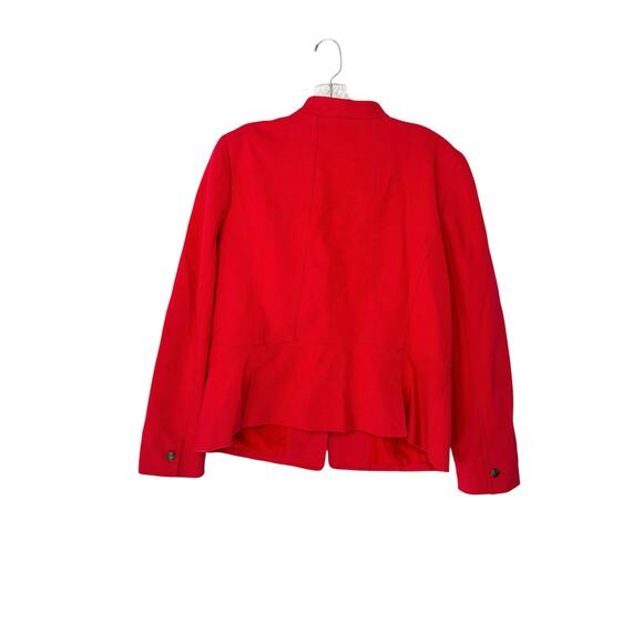 Talbots Blazer Red Mandarin Collar Office Work Business Button Front Size 14 - Picture 9 of 12